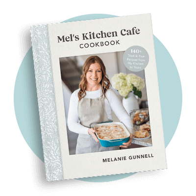 Mel's Kitchen Cafe cookbook cover mockup